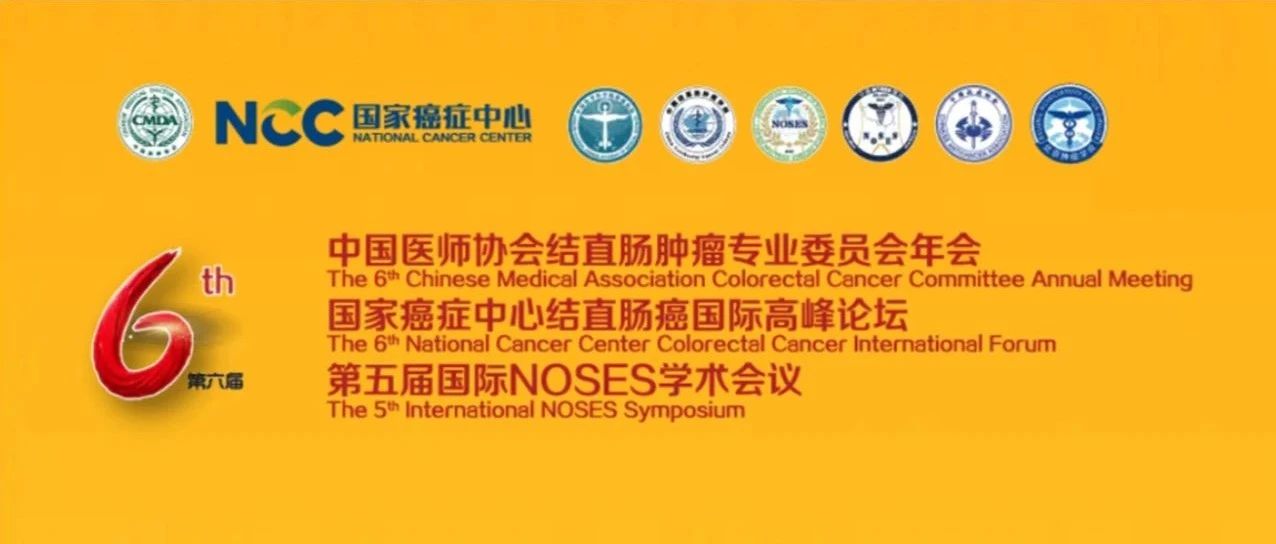 8月底召开！第六届中国医师协会结直肠肿瘤专业委员会年会暨国家癌症中心结直肠癌国际高峰论坛暨第五届国际NOSES云会议